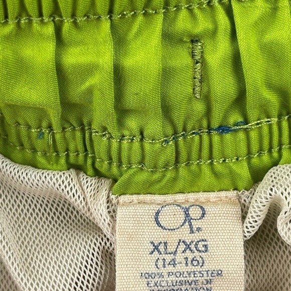 OP Swim Trunks Boys XL 14/16 Blue Green Striped - Picture 2 of 8